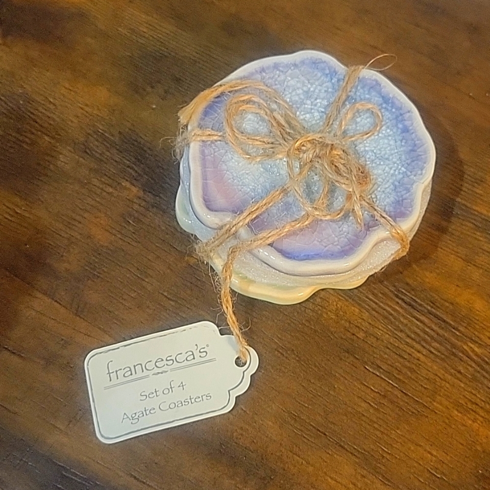 4 agate coasters